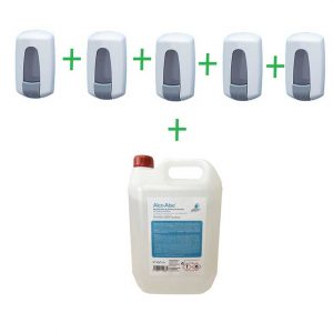 Combo desinfección Gel de manos y Dispensador