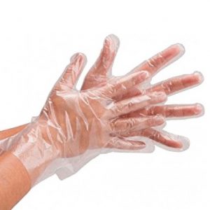 Guantes plásticos desechables 100 und.