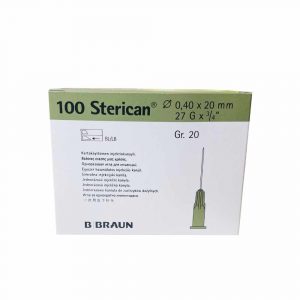 Aguja hipodérmica Sterican 27G x 3/4", 0,40 x 20 mm. Caja de 100